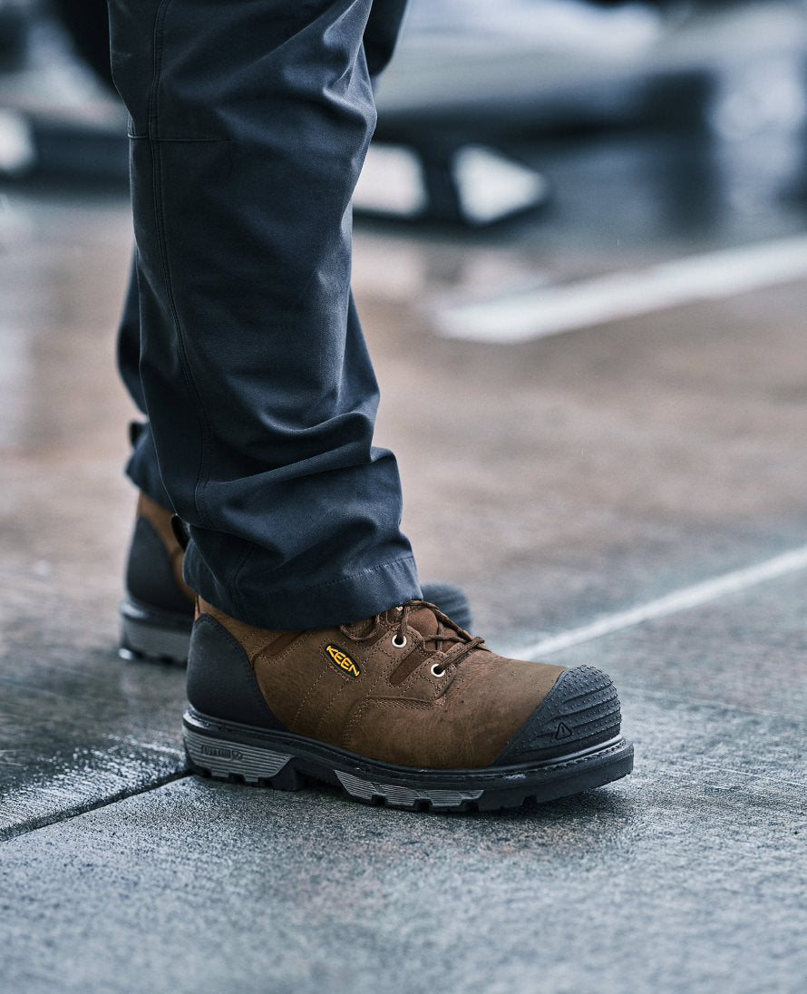 Men's Camden 8" Insulated Waterproof Boot (Carbon Toe) Leather Brown/Black | Keen