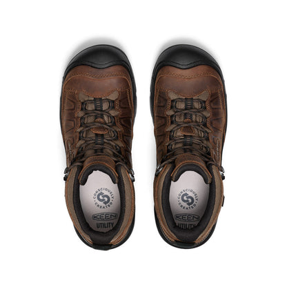 Men's Targhee IV Waterproof Work Boot (Carbon Toe) Dark Earth/Black | Keen