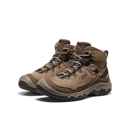 Women's Targhee IV Wide Waterproof Hiking Boot Brindle/Nostalgia Rose | Keen