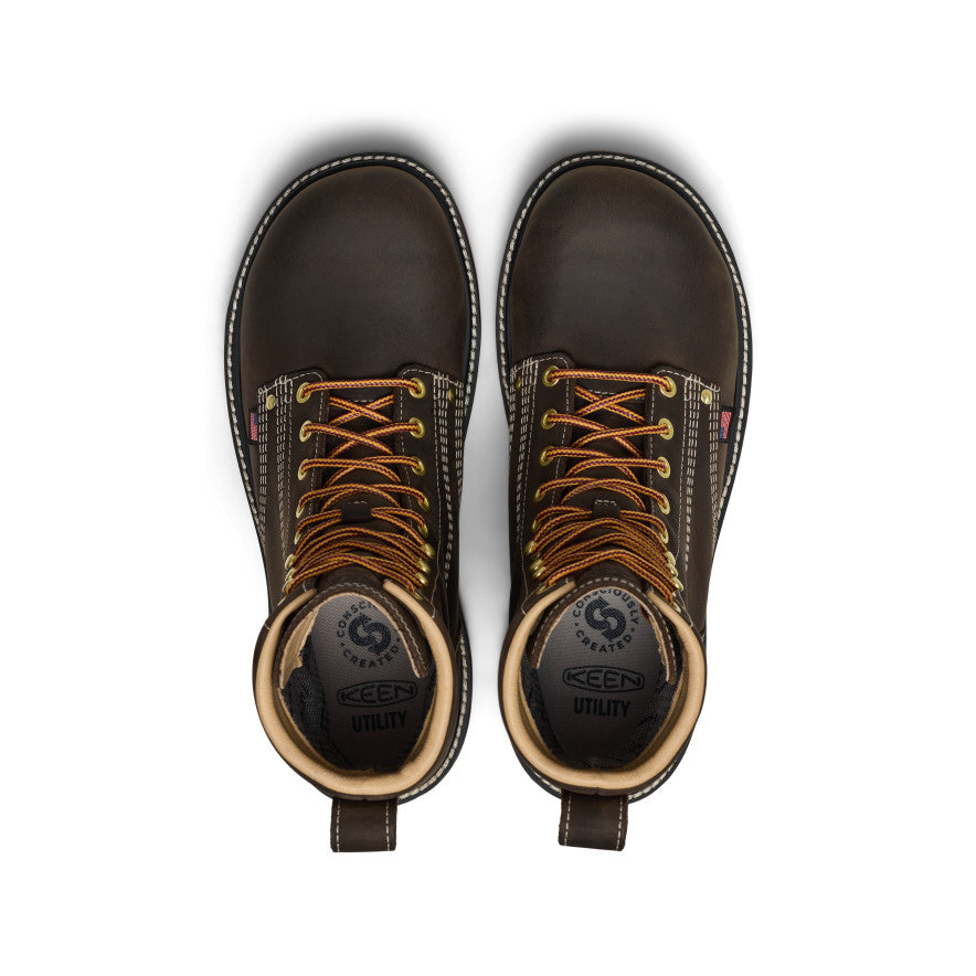 Men's Liberty 8" Waterproof 90° Heel Boot (Carbon Toe) Coffee Bean/Black | Keen