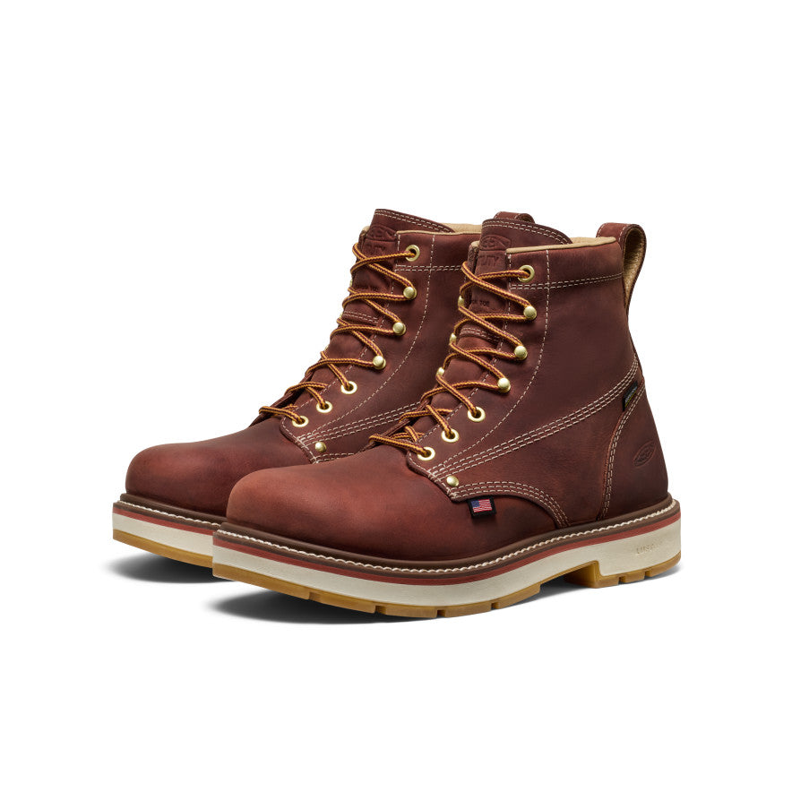 Men's Liberty 6" Waterproof 90° Heel Boot (Carbon Toe) Bombay Brown/Gum | Keen