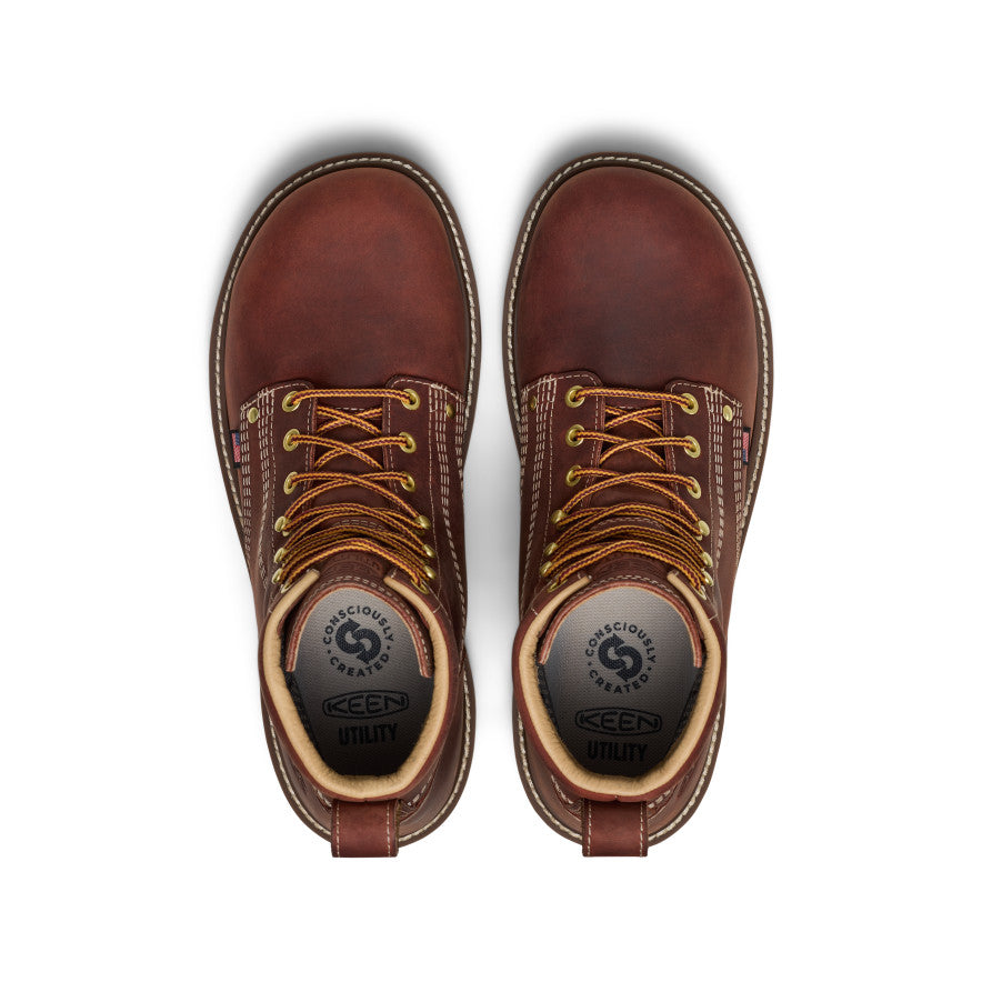 Men's Liberty 6" Waterproof 90° Heel Boot (Carbon Toe) Bombay Brown/Gum | Keen