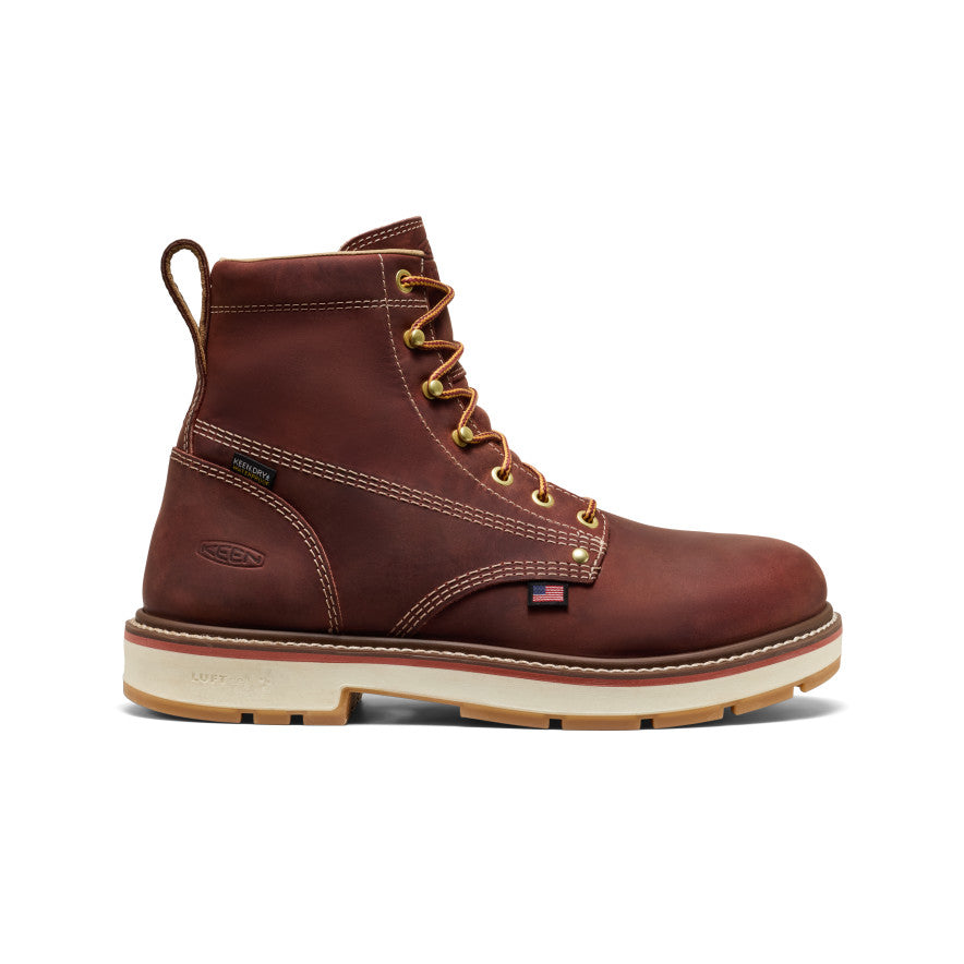 Men's Liberty 6" Waterproof 90° Heel Boot (Soft Toe) Bombay Brown/Gum | Keen