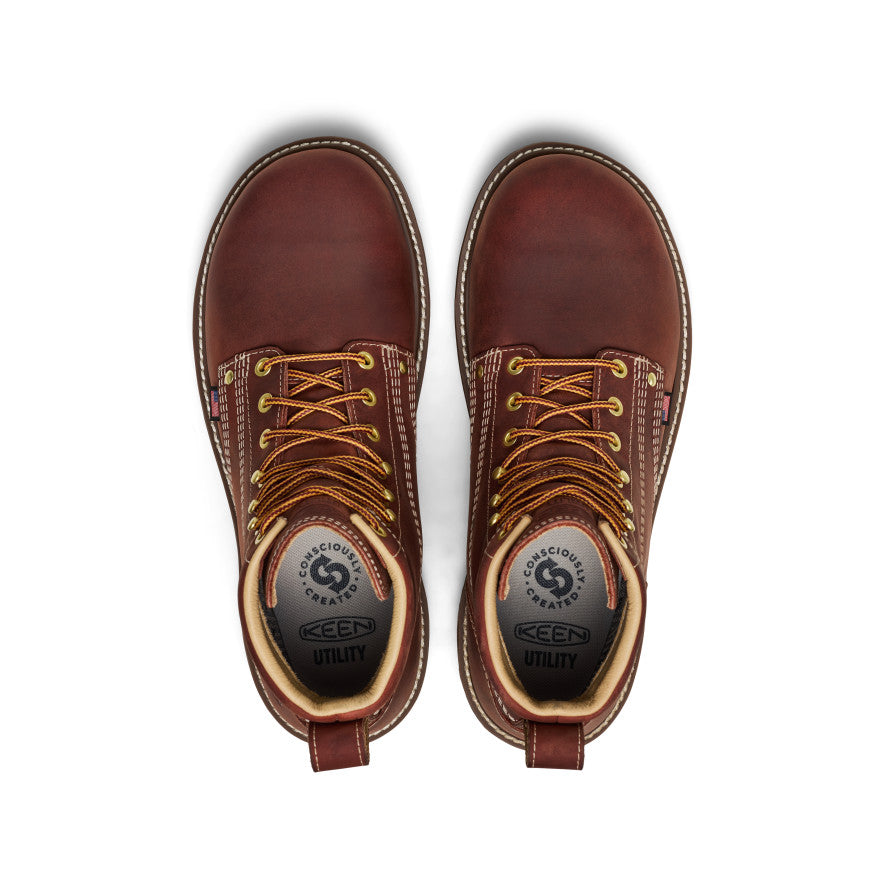 Men's Liberty 6" Waterproof 90° Heel Boot (Soft Toe) Bombay Brown/Gum | Keen