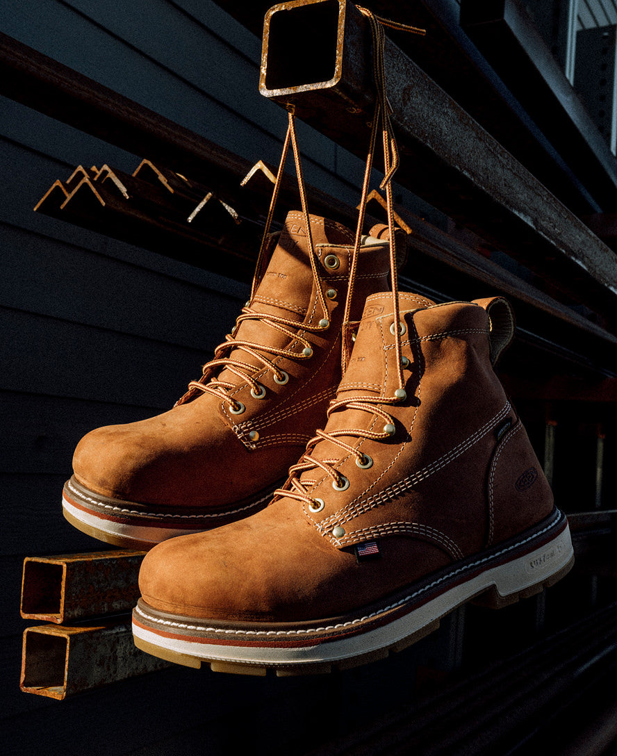 Men's Liberty 6" Waterproof 90° Heel Boot (Soft Toe) Bombay Brown/Gum | Keen