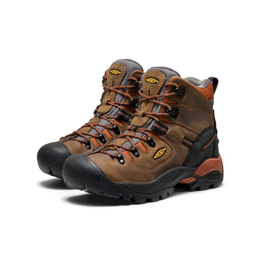 Men's Pittsburgh Energy 6" Waterproof Boot (Soft Toe) Cascade Brown/Black | Keen