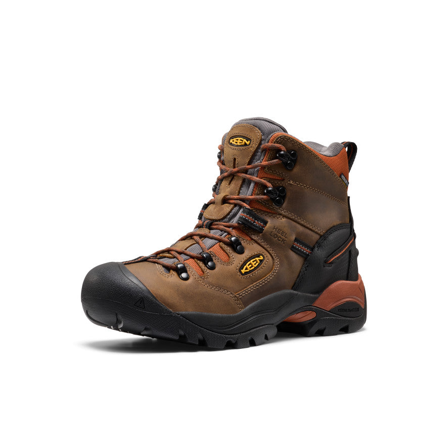 Men's Pittsburgh Energy 6" Waterproof Boot (Soft Toe) Cascade Brown/Black | Keen