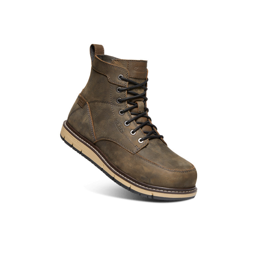 Men's San Jose 6" Waterproof Boot (Aluminum Toe) Cascade Brown/Black | Keen