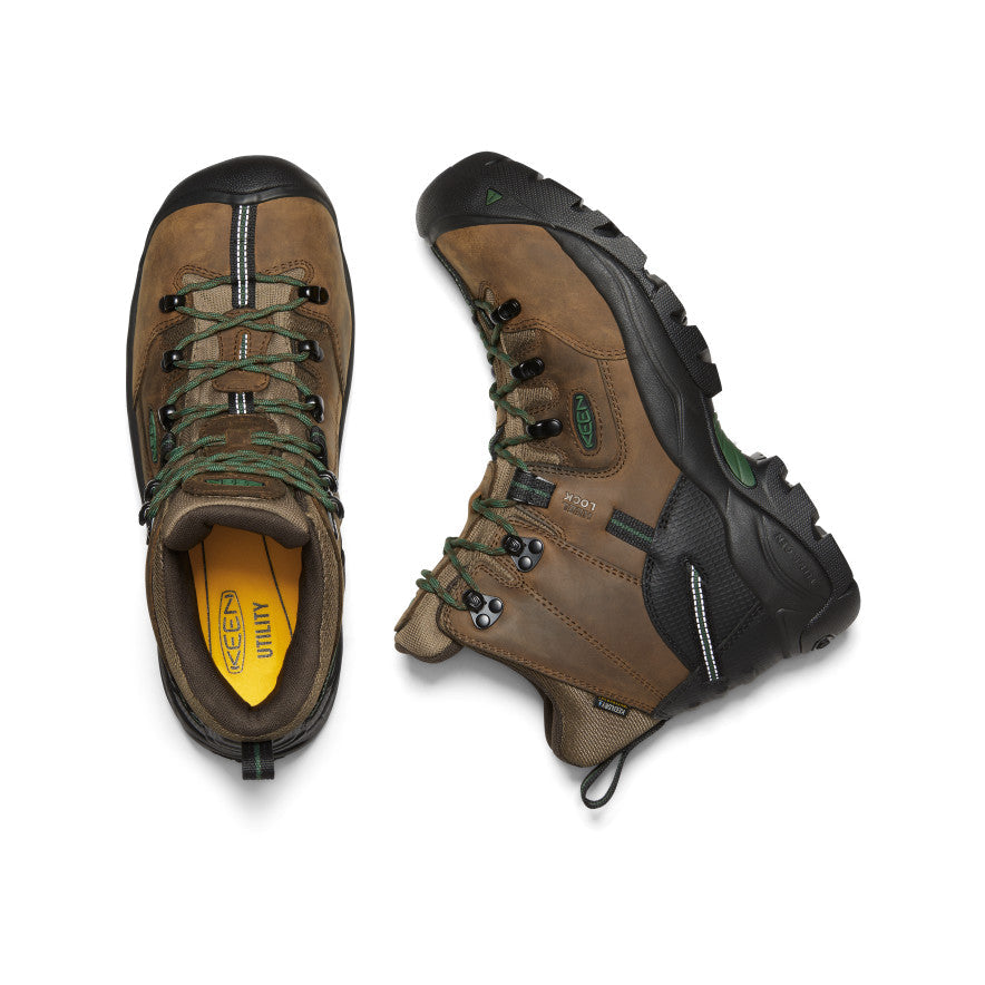 Men's Pittsburgh Energy 6" Waterproof Boot (Carbon Toe) Cascade Brown/Greener Pastures | Keen