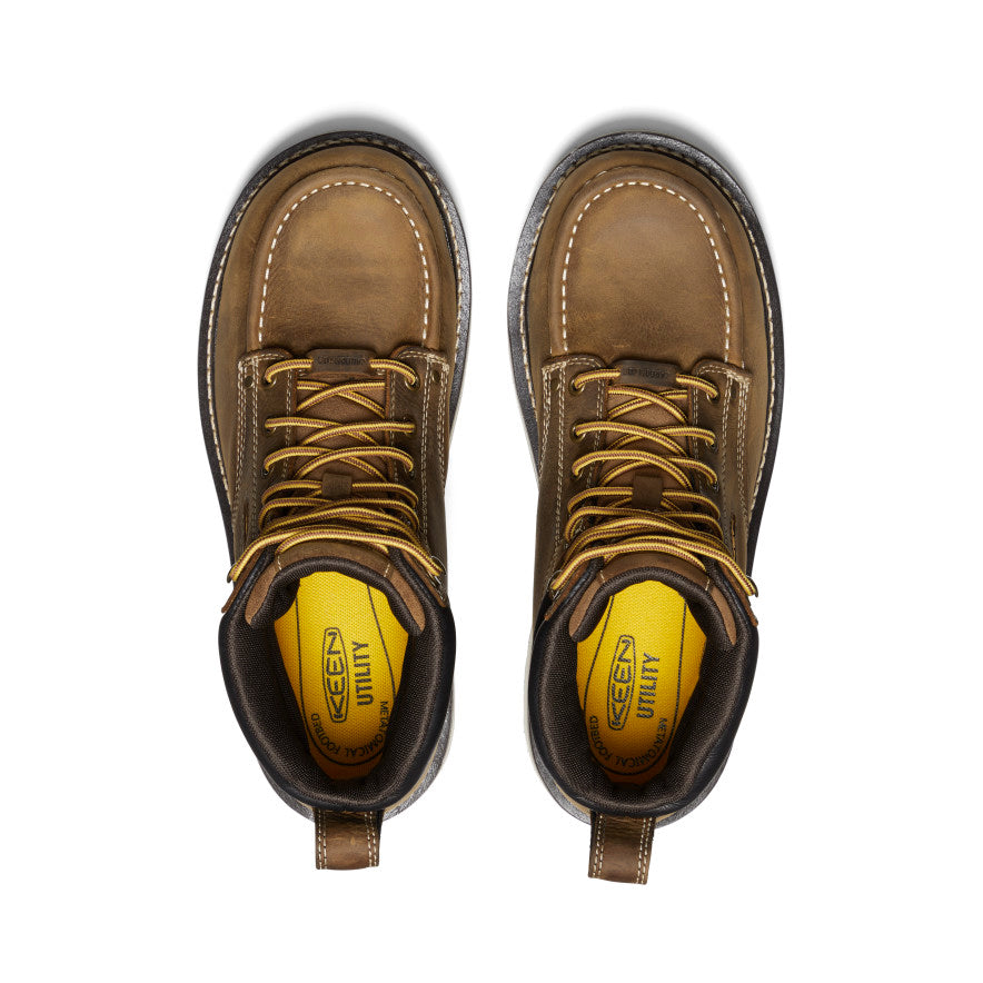 Men's Cincinnati 6" Waterproof 90° Heel Boot (Carbon Toe) Belgian/Sandshell | Keen