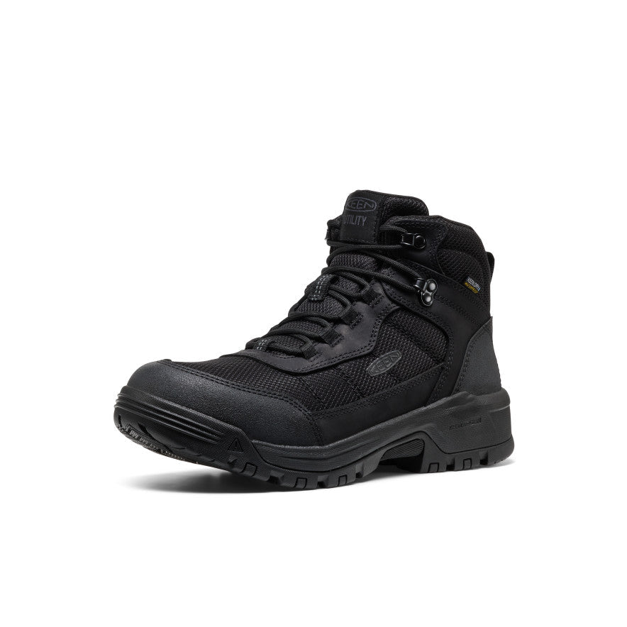 Men's Skokie Waterproof Work Boot (Soft Toe) Black/Black | Keen