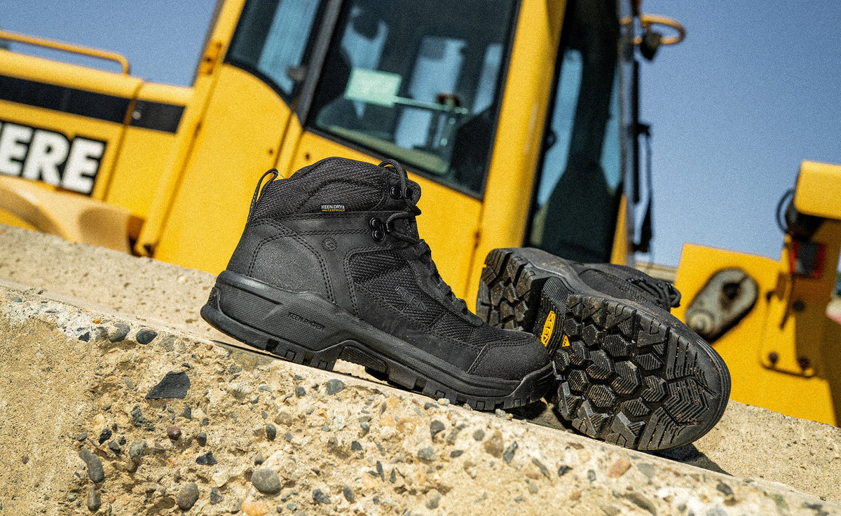 Men's Skokie Waterproof Work Boot (Soft Toe) Black/Black | Keen