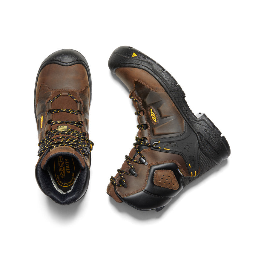 Men's Dover 8" Insulated Waterproof Boot (Carbon Toe) Dark Earth/Black | Keen
