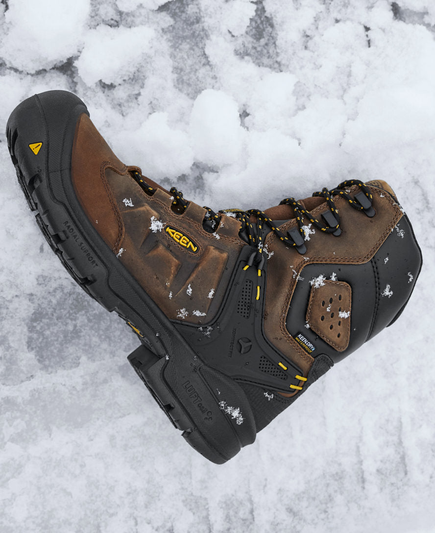 Men's Dover 8" Insulated Waterproof Boot (Carbon Toe) Dark Earth/Black | Keen