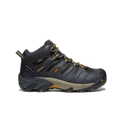 Men's Lansing Mid Waterproof (Steel Toe) Raven/Tawny Olive | Keen