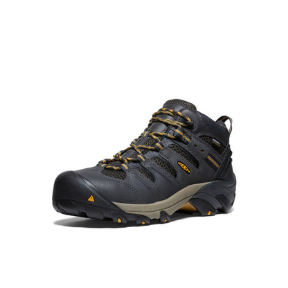 Men's Lansing Mid Waterproof (Steel Toe) Raven/Tawny Olive | Keen