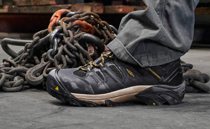 Men's Lansing Mid Waterproof (Steel Toe) Raven/Tawny Olive | Keen
