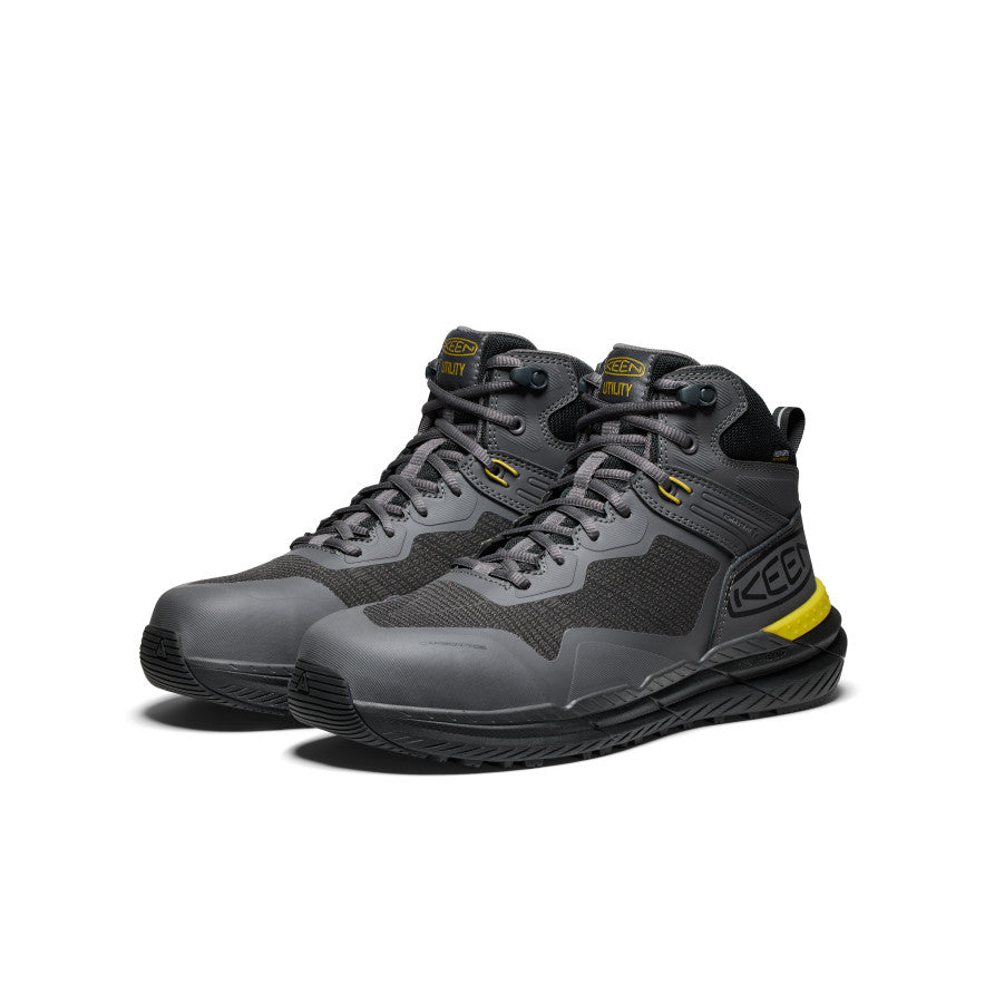 Men's Synchro Waterproof Work Boot (Carbon Toe) Magnet/Black | Keen