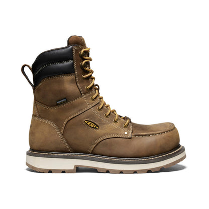 Men's Cincinnati 8" Waterproof 90° Heel Boot (Carbon Toe) Belgian/Sandshell | Keen