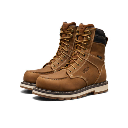 Men's Cincinnati 8" Waterproof 90° Heel Boot (Carbon Toe) Belgian/Sandshell | Keen