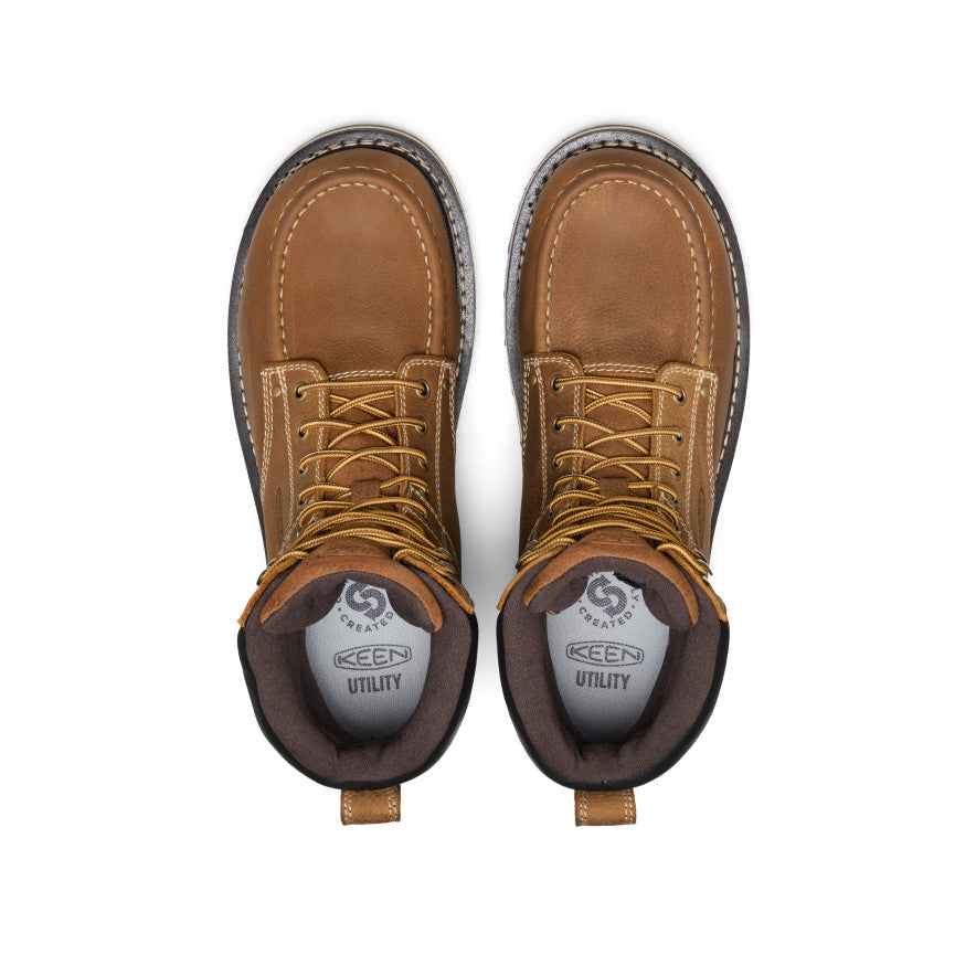 Men's Cincinnati 8" Waterproof 90° Heel Boot (Carbon Toe) Belgian/Sandshell | Keen