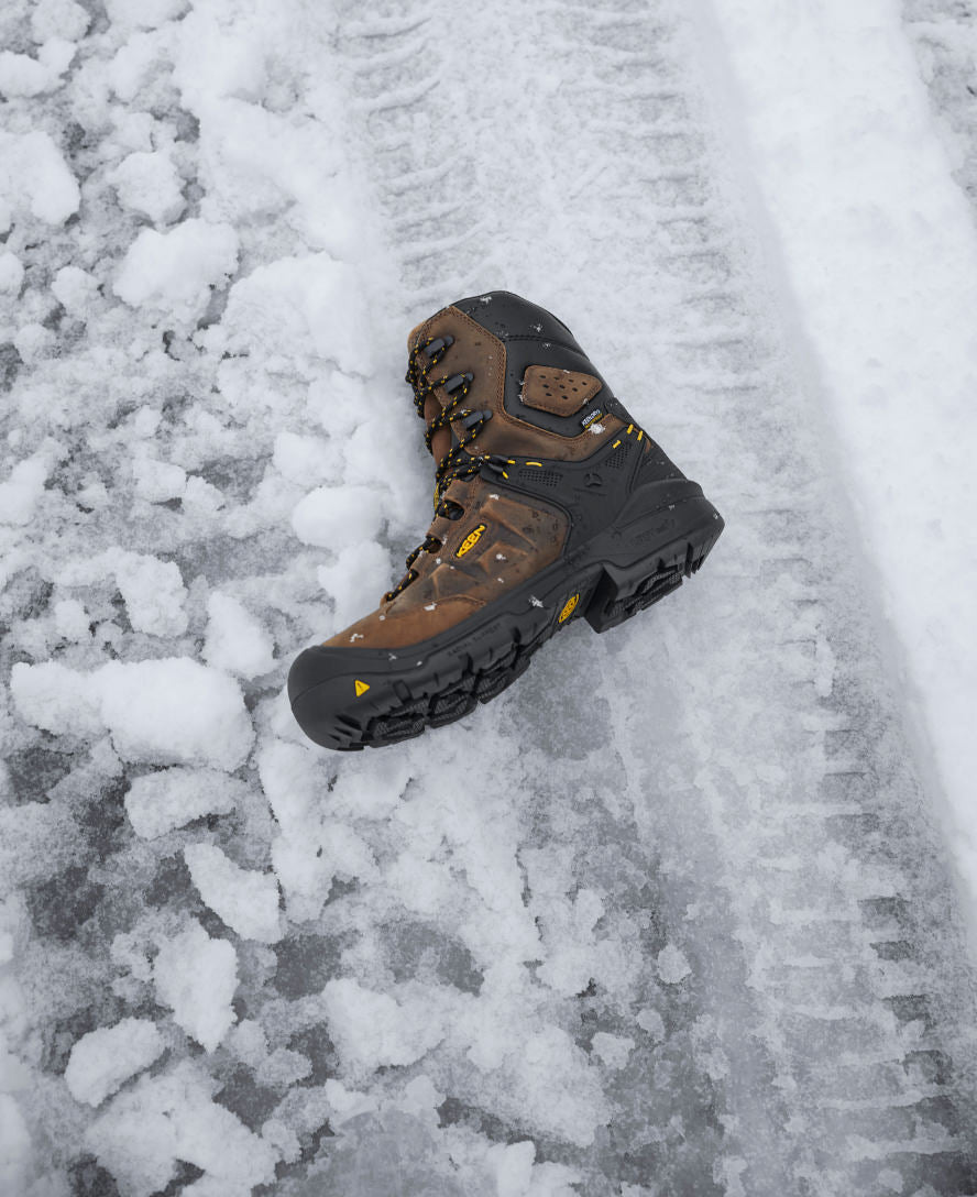 Men's Dover 8" Waterproof Boot (Carbon Toe) Dark Earth/Black | Keen