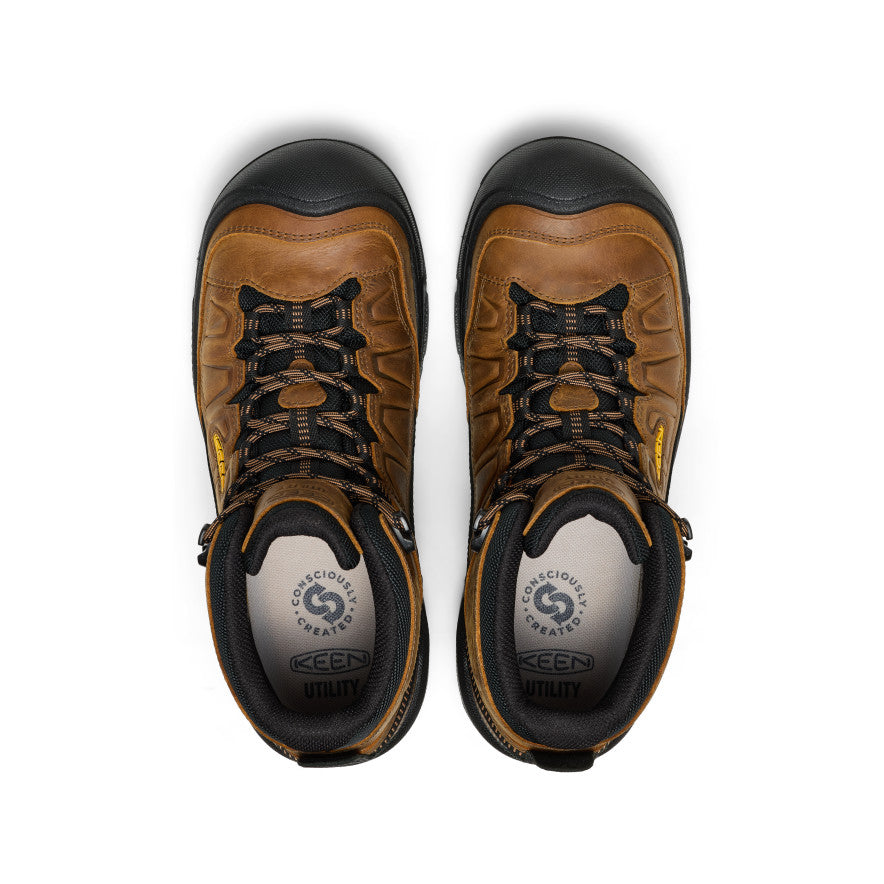 Men's Targhee IV Waterproof Work Boot (Soft Toe) Belgian/Black | Keen