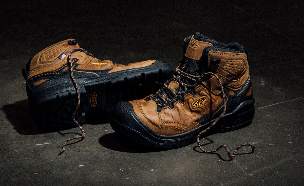 Men's Targhee IV Waterproof Work Boot (Soft Toe) Belgian/Black | Keen