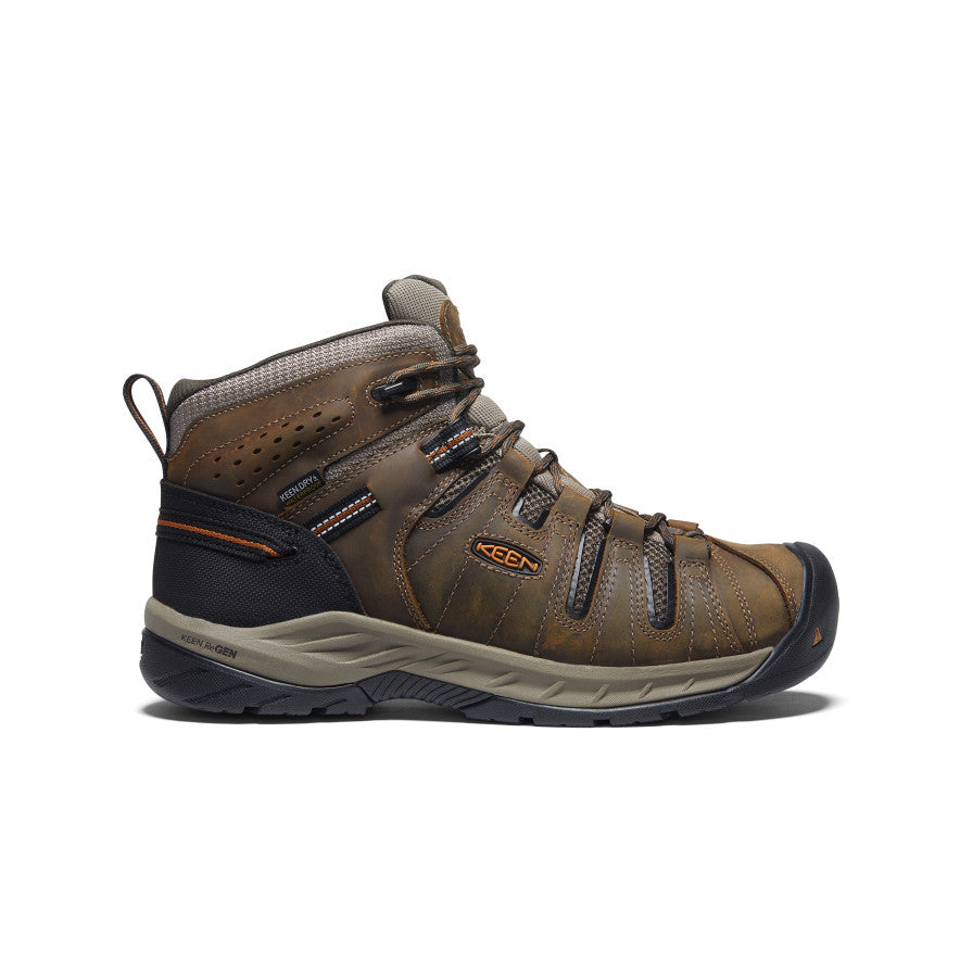 Men's Flint II Waterproof Mid (Soft Toe) Black Olive/Brindle | Keen