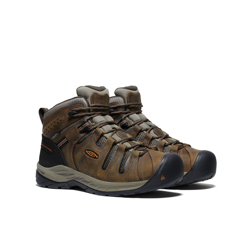 Men's Flint II Waterproof Mid (Soft Toe) Black Olive/Brindle | Keen