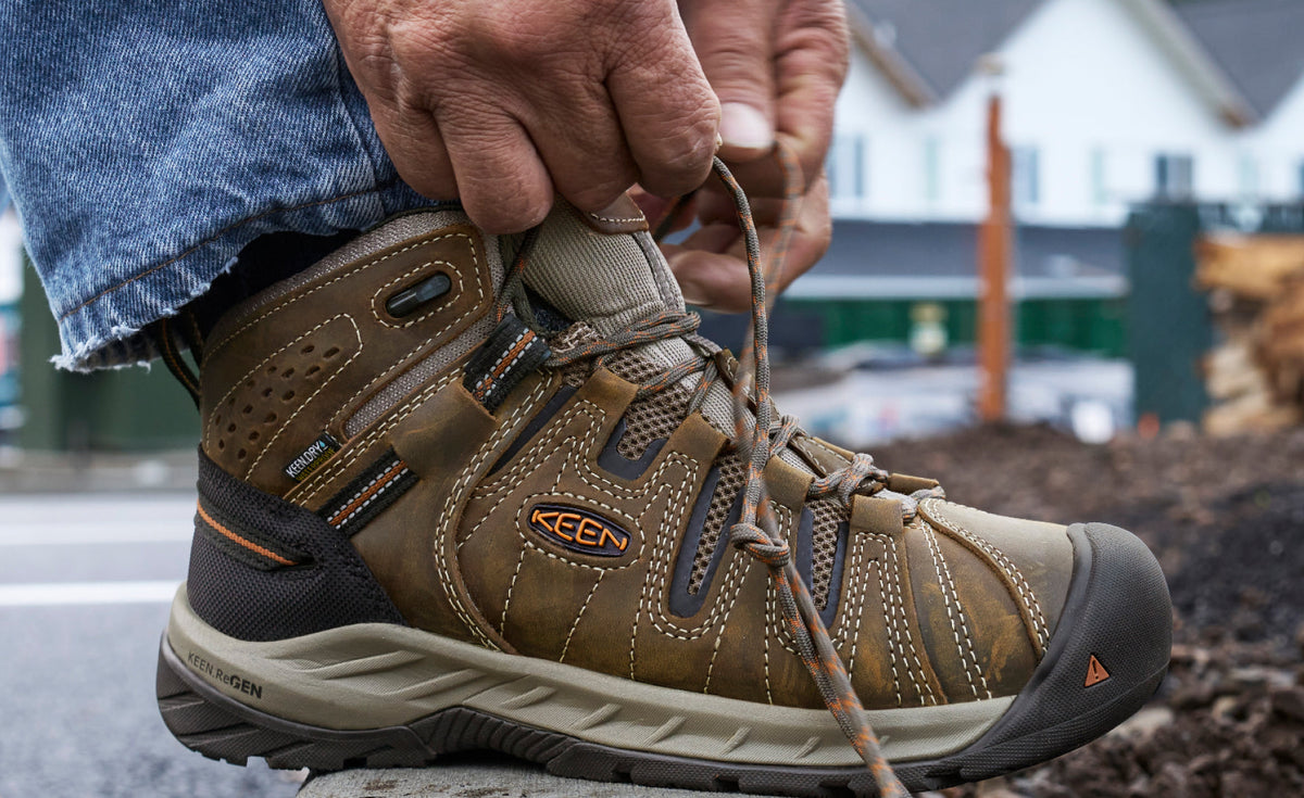 Men's Flint II Waterproof Mid (Soft Toe) Black Olive/Brindle | Keen
