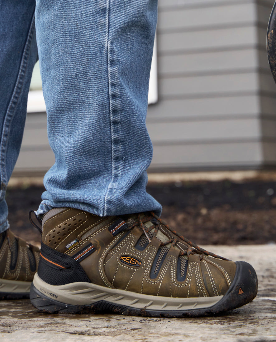 Men's Flint II Waterproof Mid (Soft Toe) Black Olive/Brindle | Keen