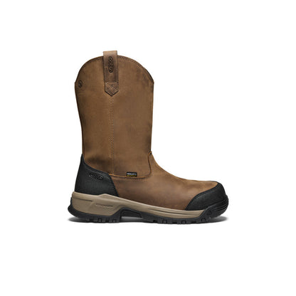 Men's Evanston Pull-On Waterproof Boot (Carbon Toe) Bison/Black | Keen
