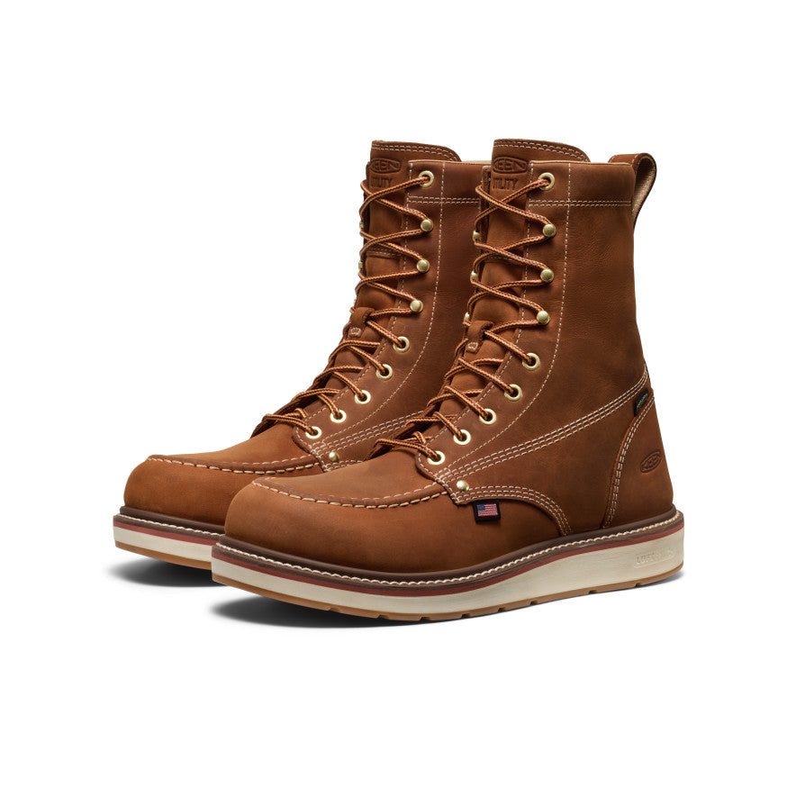 Men's Liberty 8" Waterproof Boot (Soft Toe) Leather Brown/Birch | Keen