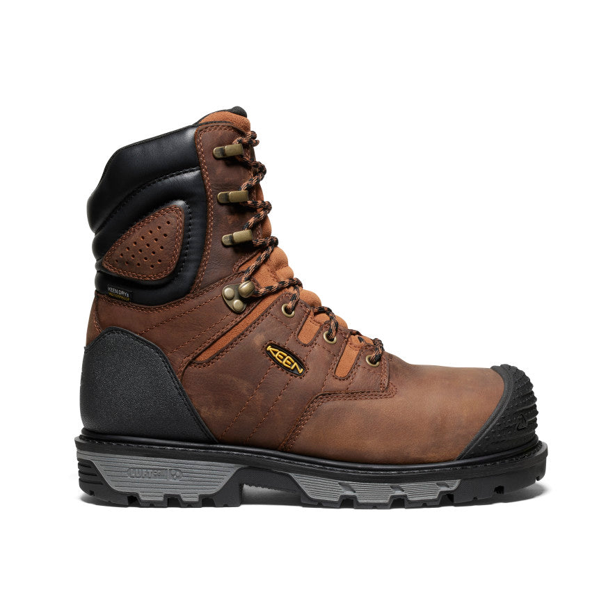 Men's Camden 8" Insulated Waterproof Boot (Carbon Toe) Leather Brown/Black | Keen