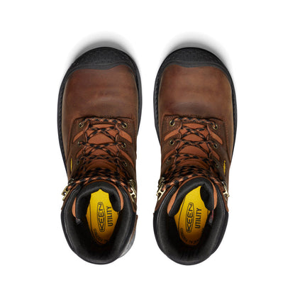 Men's Camden 8" Insulated Waterproof Boot (Carbon Toe) Leather Brown/Black | Keen