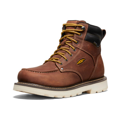 Men's Cincinnati 6" Waterproof 90° Heel Boot (Soft Toe) Tuscan Red/Sandshell | Keen