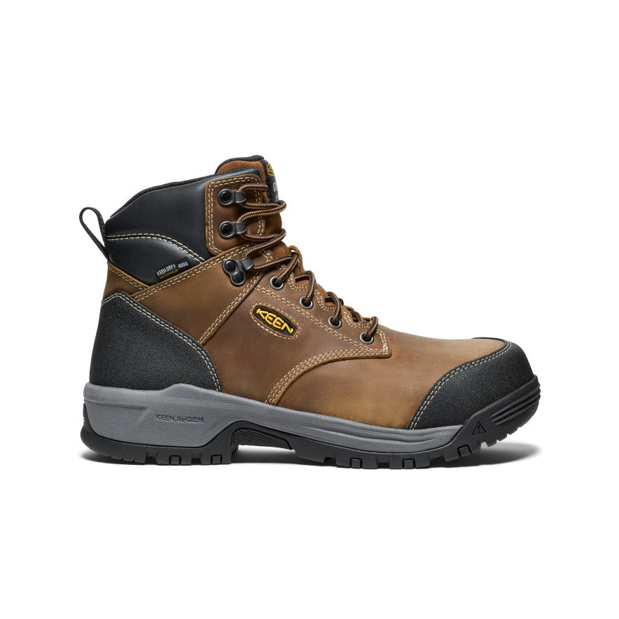 Men's Evanston 6" Insulated Waterproof Boot (Carbon Toe) Bison/Black | Keen