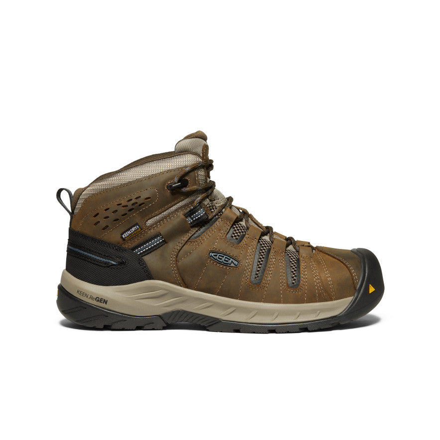 Men's Flint II Waterproof Boot (Steel Toe) Cascade Brown/Orion Blue | Keen