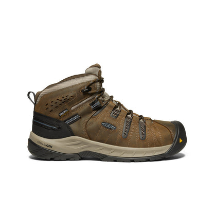 Men's Flint II Waterproof Boot (Steel Toe) Cascade Brown/Orion Blue | Keen
