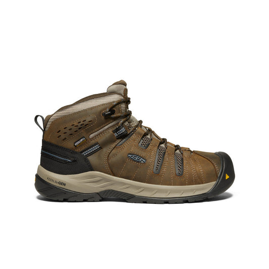 Men's Flint II Waterproof Boot (Steel Toe) Cascade Brown/Orion Blue | Keen
