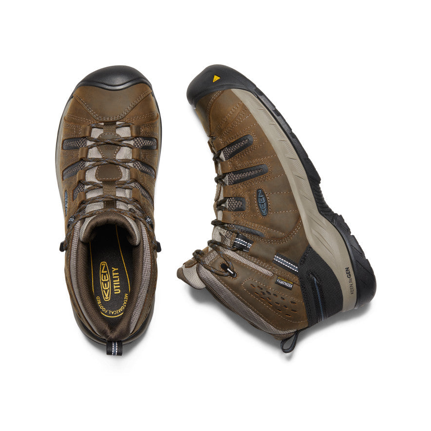 Men's Flint II Waterproof Boot (Steel Toe) Cascade Brown/Orion Blue | Keen