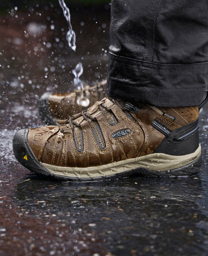 Men's Flint II Waterproof Boot (Steel Toe) Cascade Brown/Orion Blue | Keen