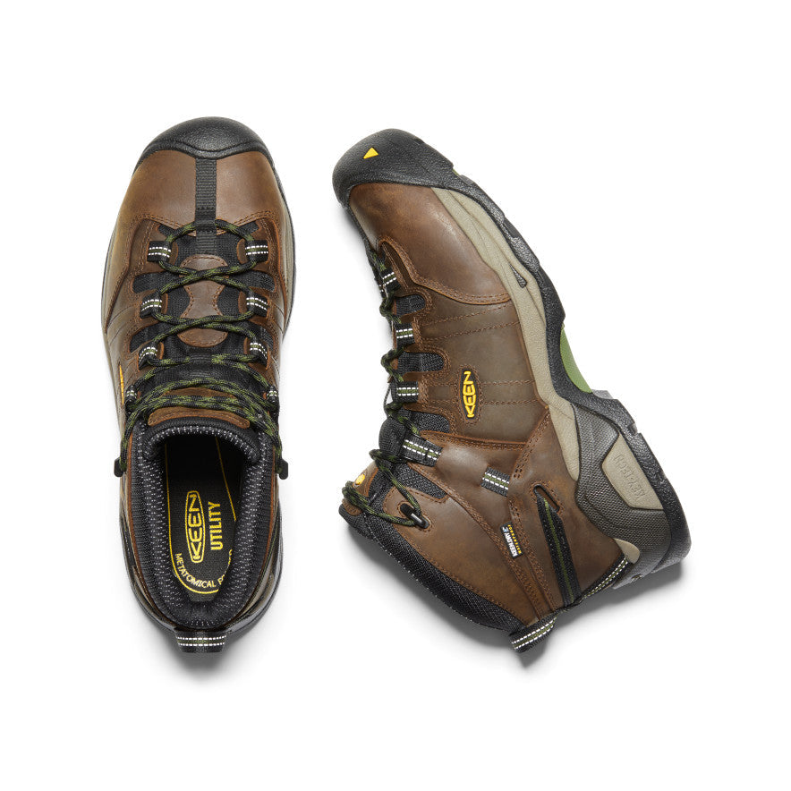 Men's Detroit XT Waterproof Boot (Steel Toe) Cascade Brown/Bronze Green | Keen