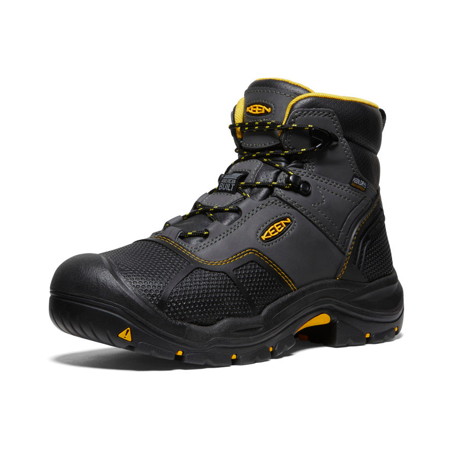 Men's Logandale Waterproof Boot (Steel Toe) Raven/Black | Keen