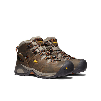 Men's Detroit XT Waterproof Boot (Soft Toe) Black Olive/Leather Brown | Keen