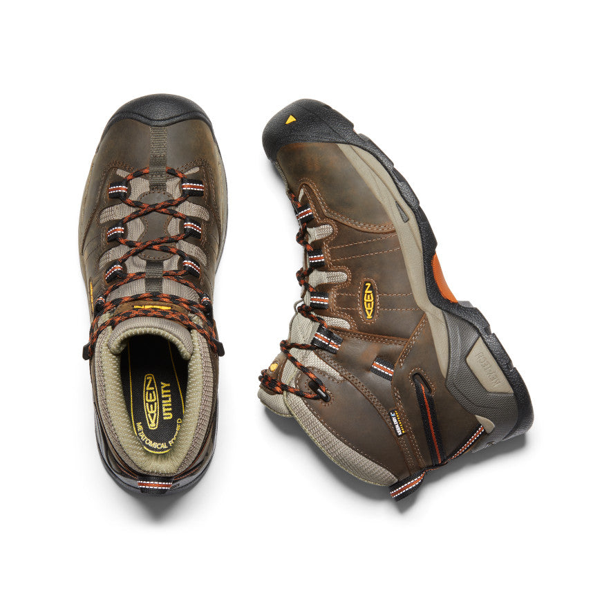 Men's Detroit XT Waterproof Boot (Soft Toe) Black Olive/Leather Brown | Keen