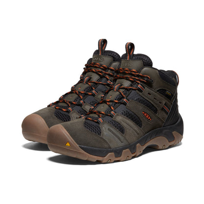 Men's Headout Waterproof Hiking Boot Black Olive/Fossil Orange | Keen