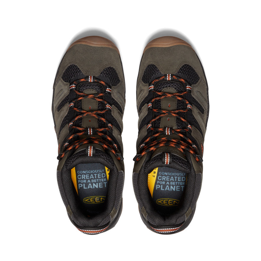 Men's Headout Waterproof Hiking Boot Black Olive/Fossil Orange | Keen