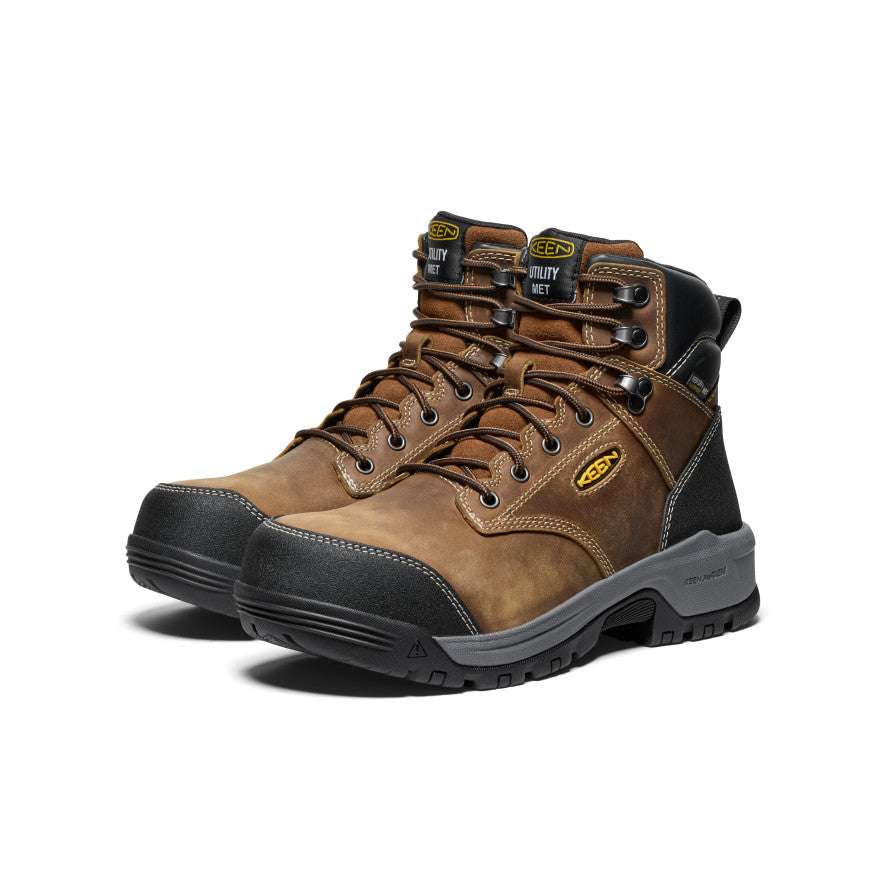 Men's Evanston 6" Waterproof Boot INT MET (Carbon Toe) Bison/Black | Keen